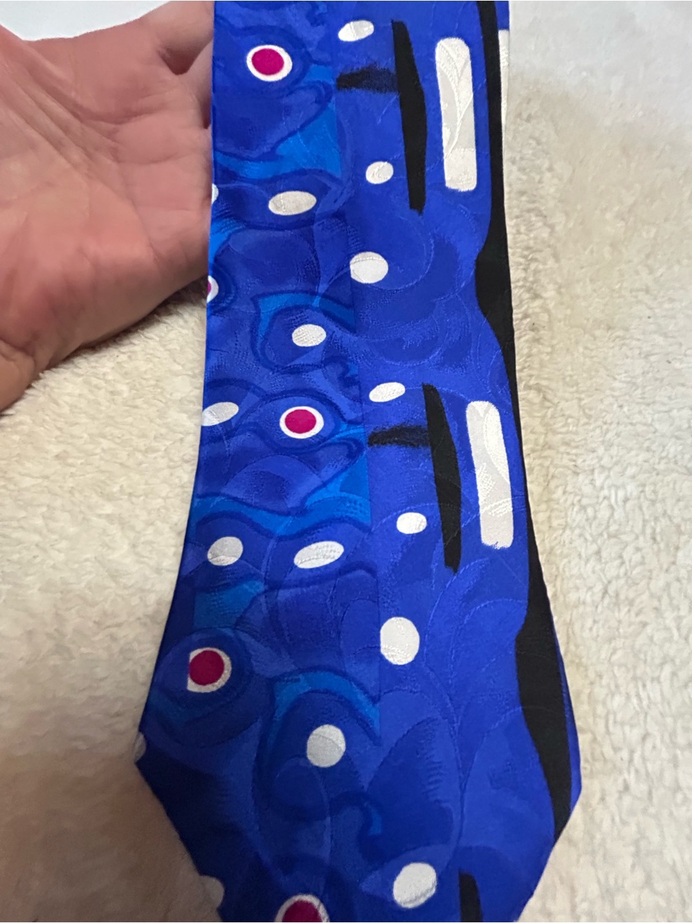 🎁3 for $30 - Vibrant Blue Abstract Dot Necktie